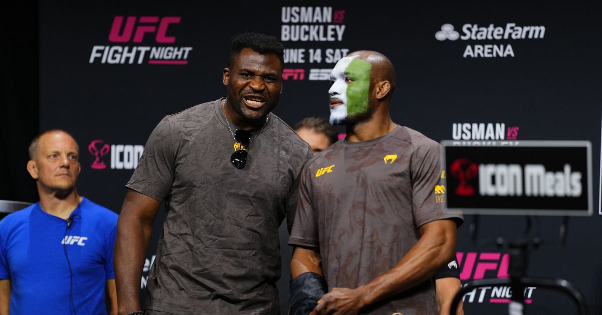 Watch Francis Ngannou lead Kamaru Usman into fiery UFC Atlanta faceoff with Joaquin Buckley
